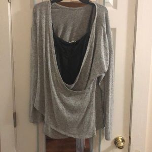 Grey reversible wrap sweater